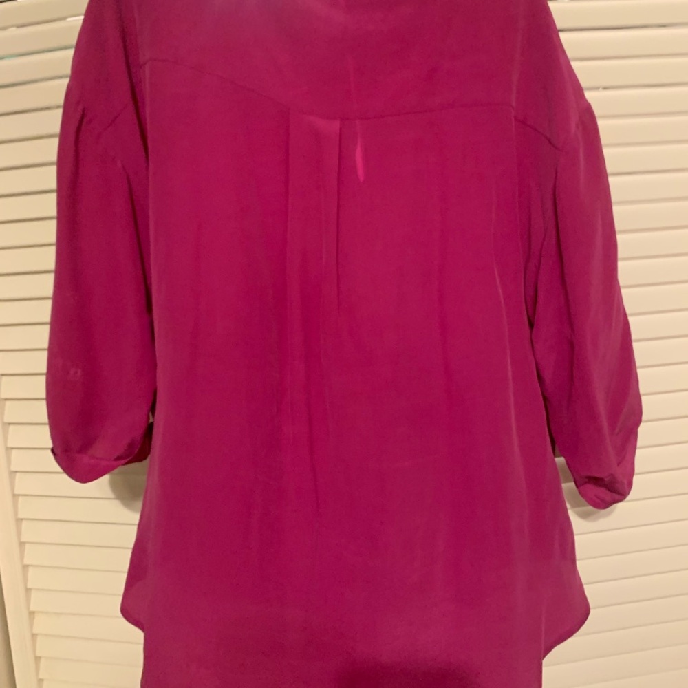 Maeve Pink Relaxed Blouse with 3/4 Cuffed Sleeves